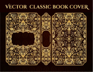 وکتور کادر و حاشیه طلایی با خطوط مورب و صاف طلایی